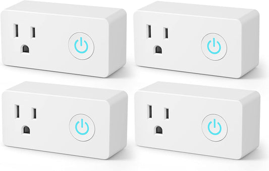 BN-LINK WiFi Heavy Duty Smart Plug Outlet, No Hub Required with Timer Function, White, Compatible with Alexa and Google Assistant, 2.4 Ghz Network Only (4 Pack)