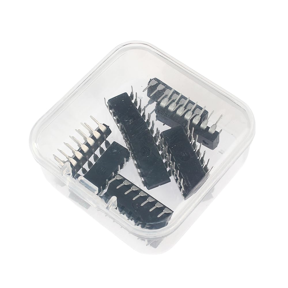 50Pcs 5 Values 74LSxx Series Logic IC Assortment Kit - IC Socket - 74LS00 74LS02 74LS04 74LS08 74LS32 IC Chip