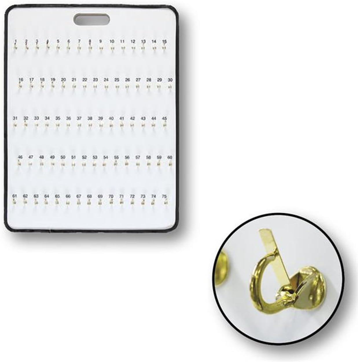 Masonite Key Holder Wall Mount with 55 Spring-Lock Hooks 18-1/2" × 29-5/8" – Wall Mounted Key Organizer Board with Metal Trim and Handle – Dealership, Office, Garage Key Rack Cabinet - Pack of 1