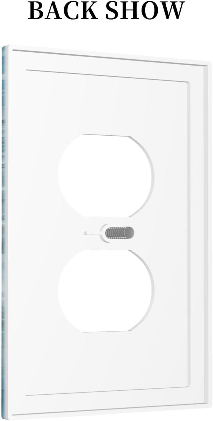 Decorative Outlet Covers Abstract Watercolor Blue Marble Texture 1 Gang Duplex Light Switch Cover Plate Unique Wall Plates for Electrical Outlets Switch Plate Covers for Bedroom Home Decor