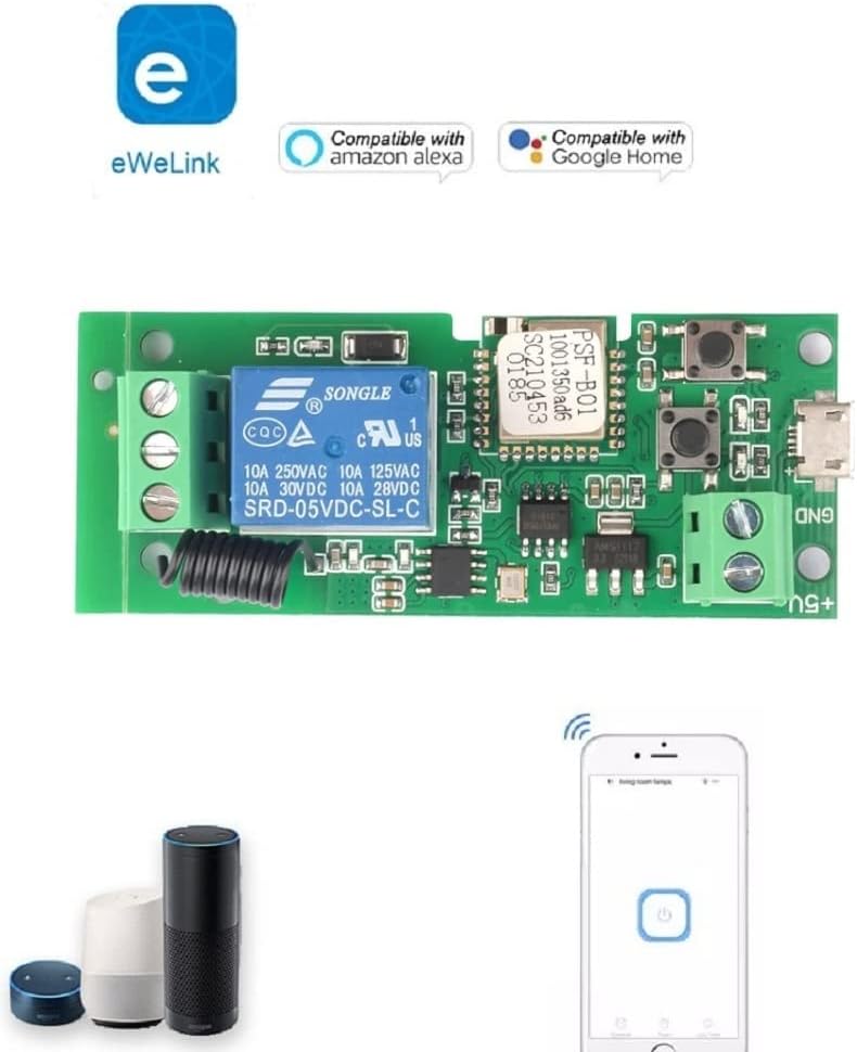 WiFi Wireless Smart Switch Relay Module for Smart Home 5V 5V/12V，Ba Applied to Access Control, Turn on PC, Garage Door (5v)