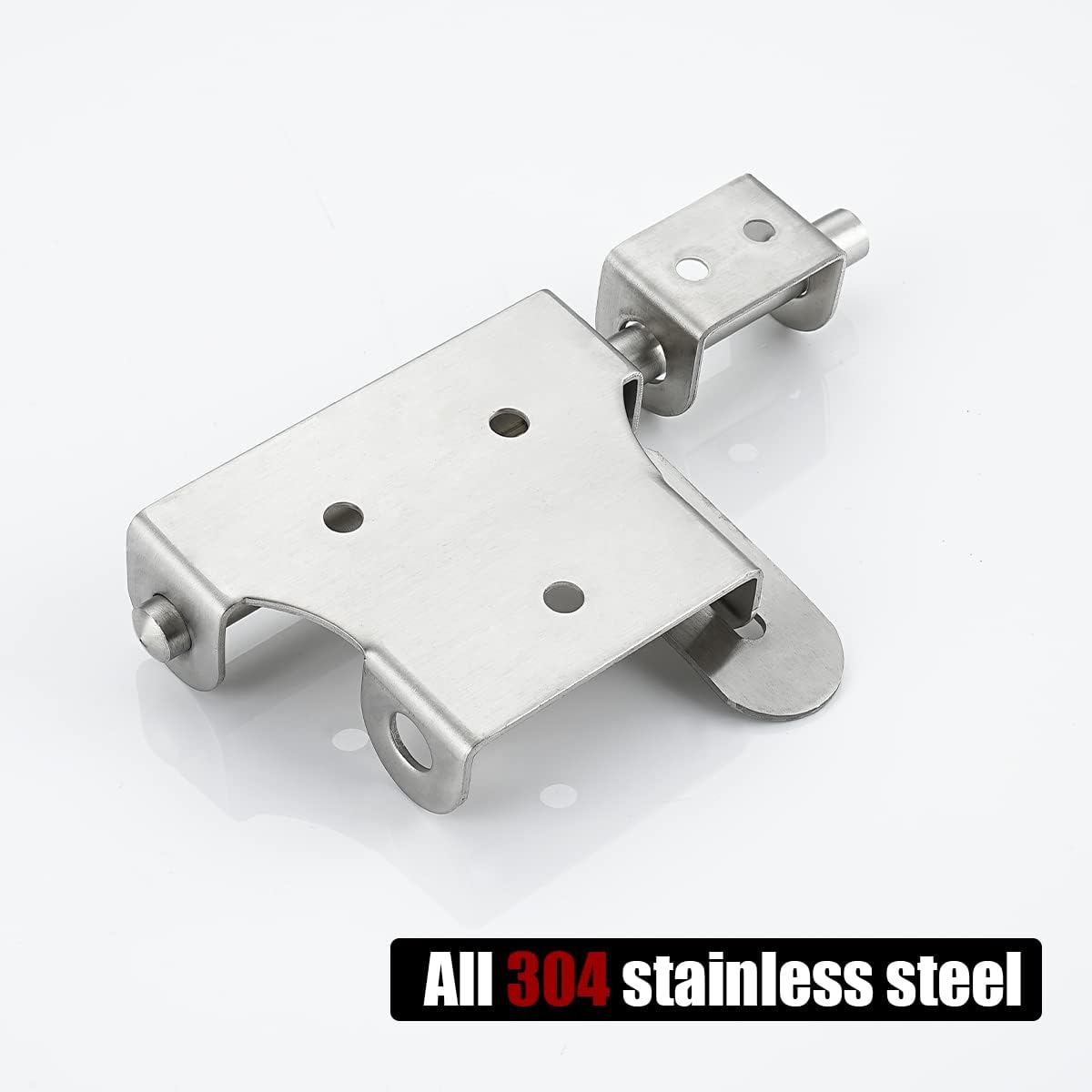 JQK Sliding Bolt Gate Latch, 6 Inch Thickening 304 Stainless Steel Barrel Bolt with Padlock Hole, Interior Door Latches Brushed Finish
