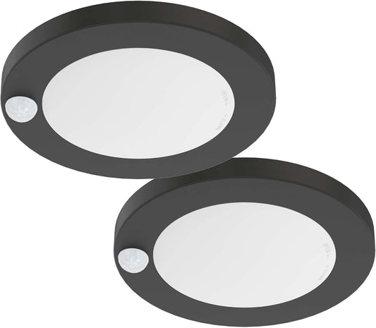 ZAGO LED 6" 120 Volts Closet Light Wired, PIR Motion Sensor Ceiling Disc Light for Closet, Laundry, Garage, Pantry, Wet Location, ETL, Black