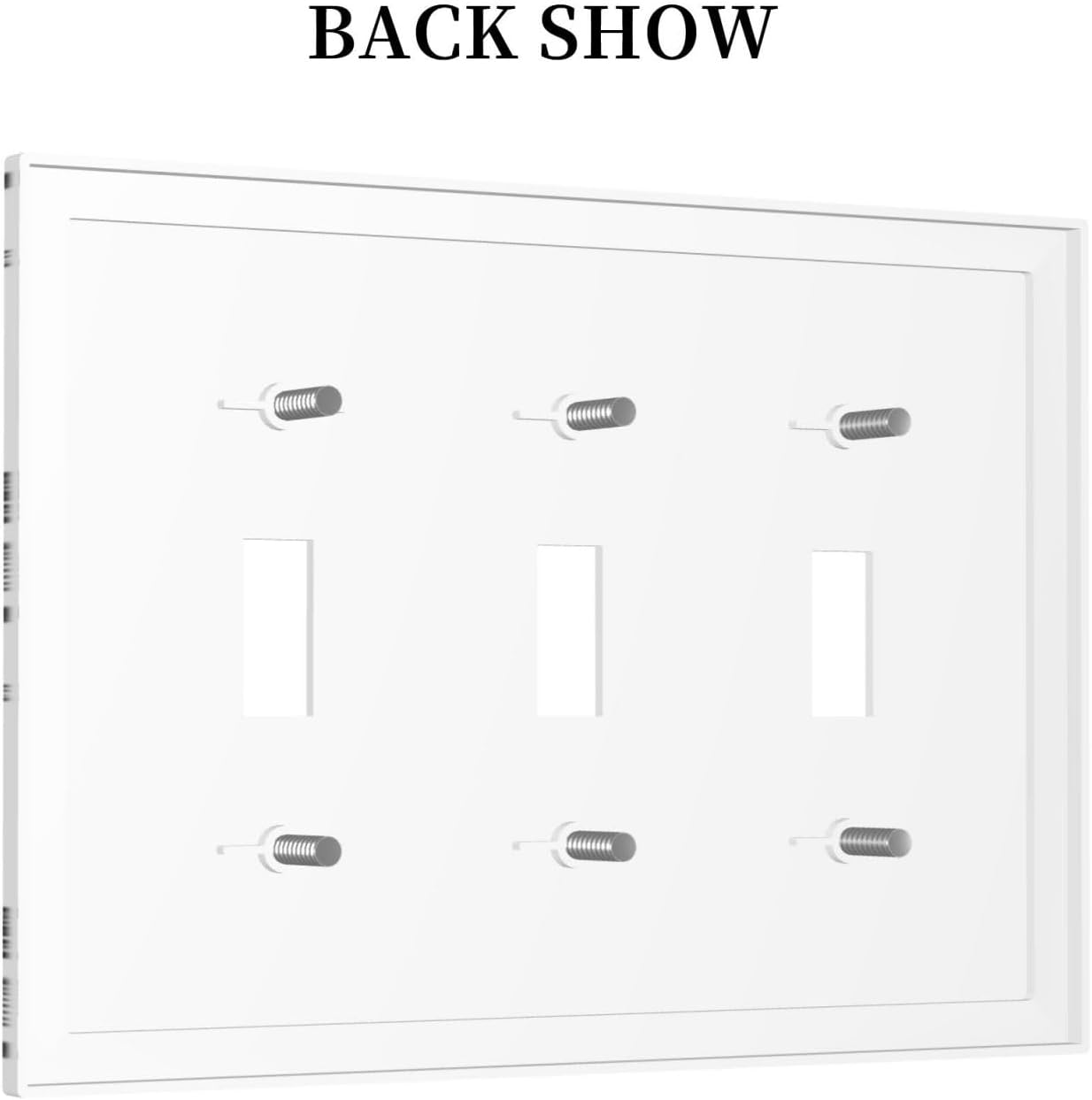 Black White Leaf Wheat Maple Leaf Plant Decorative Switch Plates 3 Gang Wall Plate Triple Toggle Light Switch Cover Electrical Wall Panels Faceplate for Bedroom Bathroom Decor