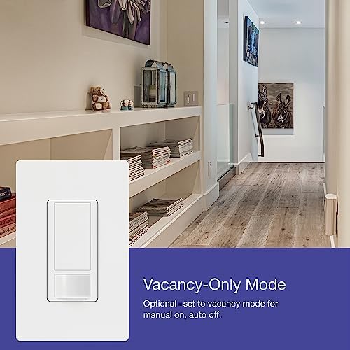 Lutron Maestro Motion Sensor Light Switch Indoor for Bathroom, Garage, Laundry Room, Closet, Occupancy Sensor Light Switch, Single-Pole, No Neutral, MS-OPS5M-BI
