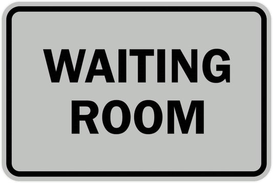 Signs ByLITA Classic Framed Waiting Room (Lt Gray) - Large 2 Pack