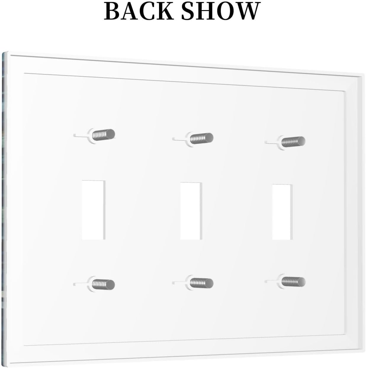 White Flowers Green Leaves Light Switch Covers 3 Gang Triple Toggle Wall Plate Decorative Switchplate Electrical Faceplate for Farmhouse Living Decor