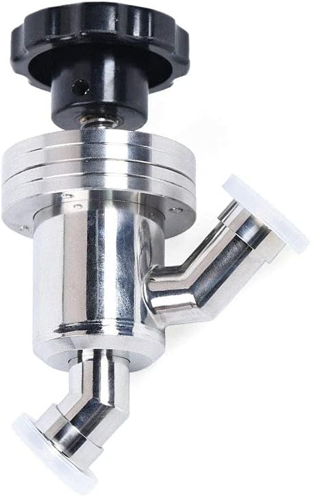 SHERICH KF16 High Vacuum Manual Isolation Valve, Flange L Type, Y Type Stainless Steel Valve (KF16 （Y type）)