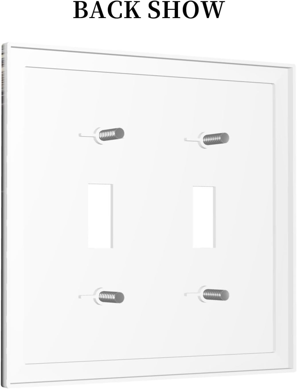 White Cat Tarot Moon Phases Moth Celestial Gothic Decorative Switch Plates 2 Gang Double Toggle Outlet Light Switch Cover Wall Plate Electrical Faceplate for Kids Room Bedroom Decor