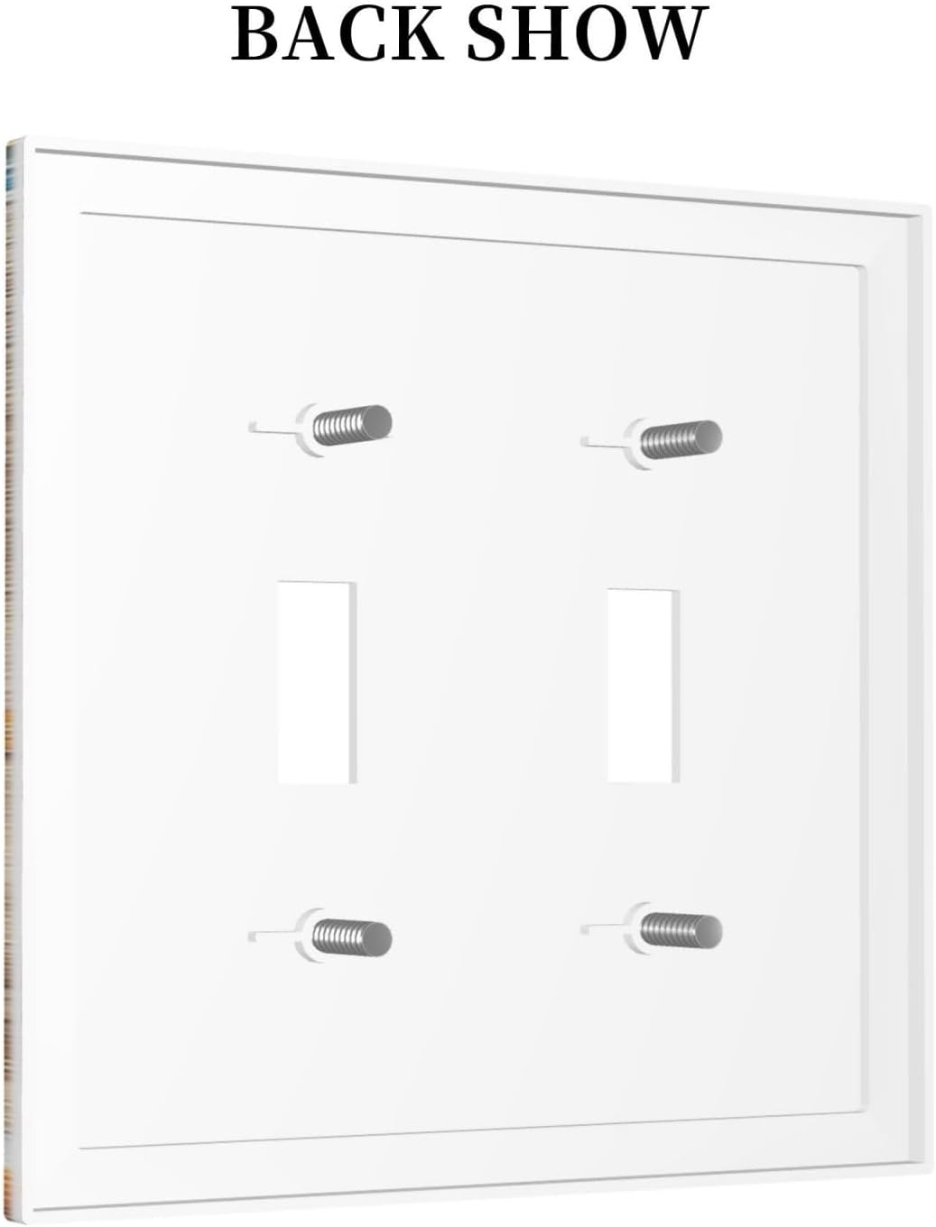 Decorative Switch Plates Blue Wood Grain Beach Shell Starfish 2 Gang Double Toggle Outlet Light Switch Cover Wall Plate Electrical Faceplate for Bathroom Farmhouse Decor