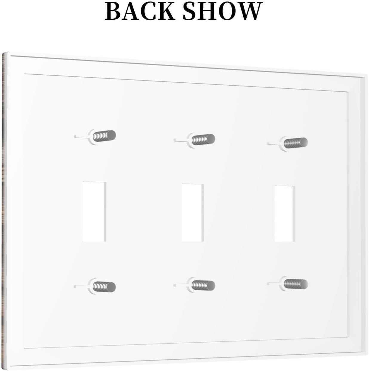 Decorative Switch Plates Rustic Brown Wood Pattern Splice Plank 3 Gang Wall Plate Triple Toggle Light Switch Cover Faceplate Electrical Wall Panels For Farmhouse Cabin Decor