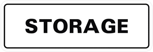 Standard STORAGE Door/Wall Sign - White - Large (1 Pack)