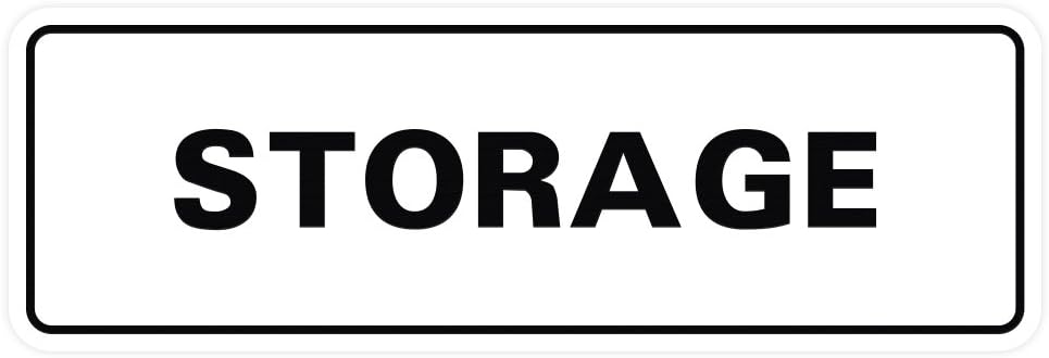 Standard STORAGE Door/Wall Sign - White - Medium (1 Pack)