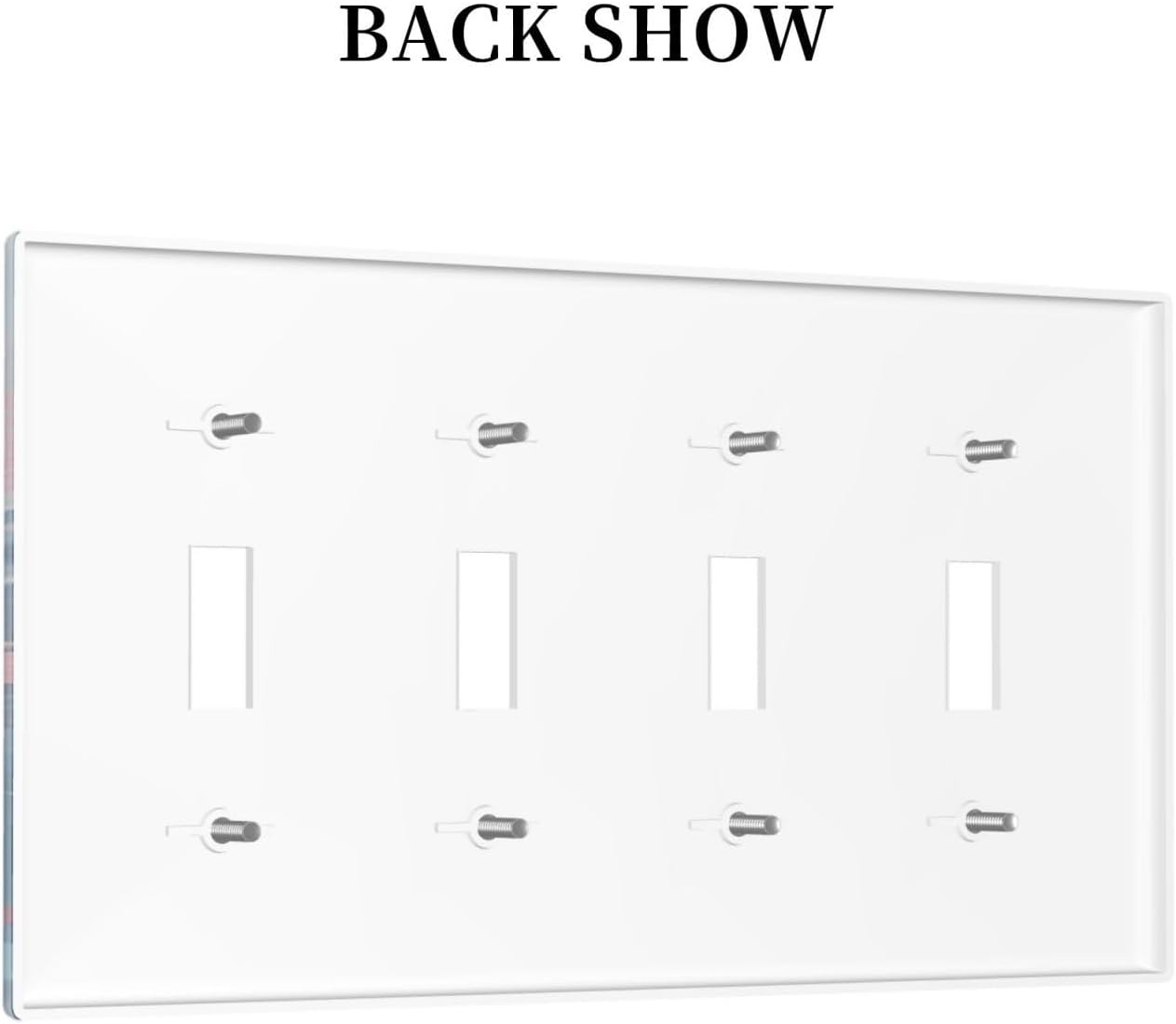 Light Switch Cover Plate Colorful Watercolor Flowers Wildflower Plants 4 Gang Quad Toggle Wall Plate Electrical Outlet Cover Decorative Switch Plate Covers for Bathroom Home Decor