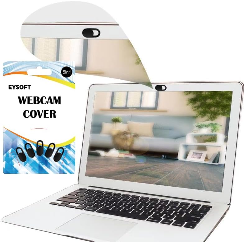 Webcam Cover, Webcam Cover Slide Compatible for Laptop, Desktop, PC, MacBook Pro, iMac, Mac mini, iPad Pro, Smartphone,Protect Your Privacy and Security,Strong Adhesive (Black)