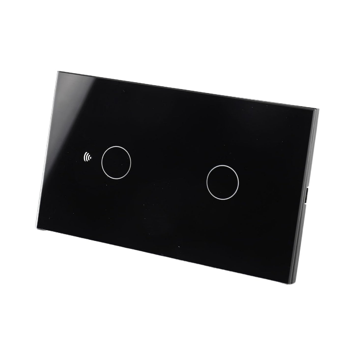 aqxreight WiFi Touch Panel 2 Gang Light Switch for Home with Remote Control and Voice Compatibility in Black