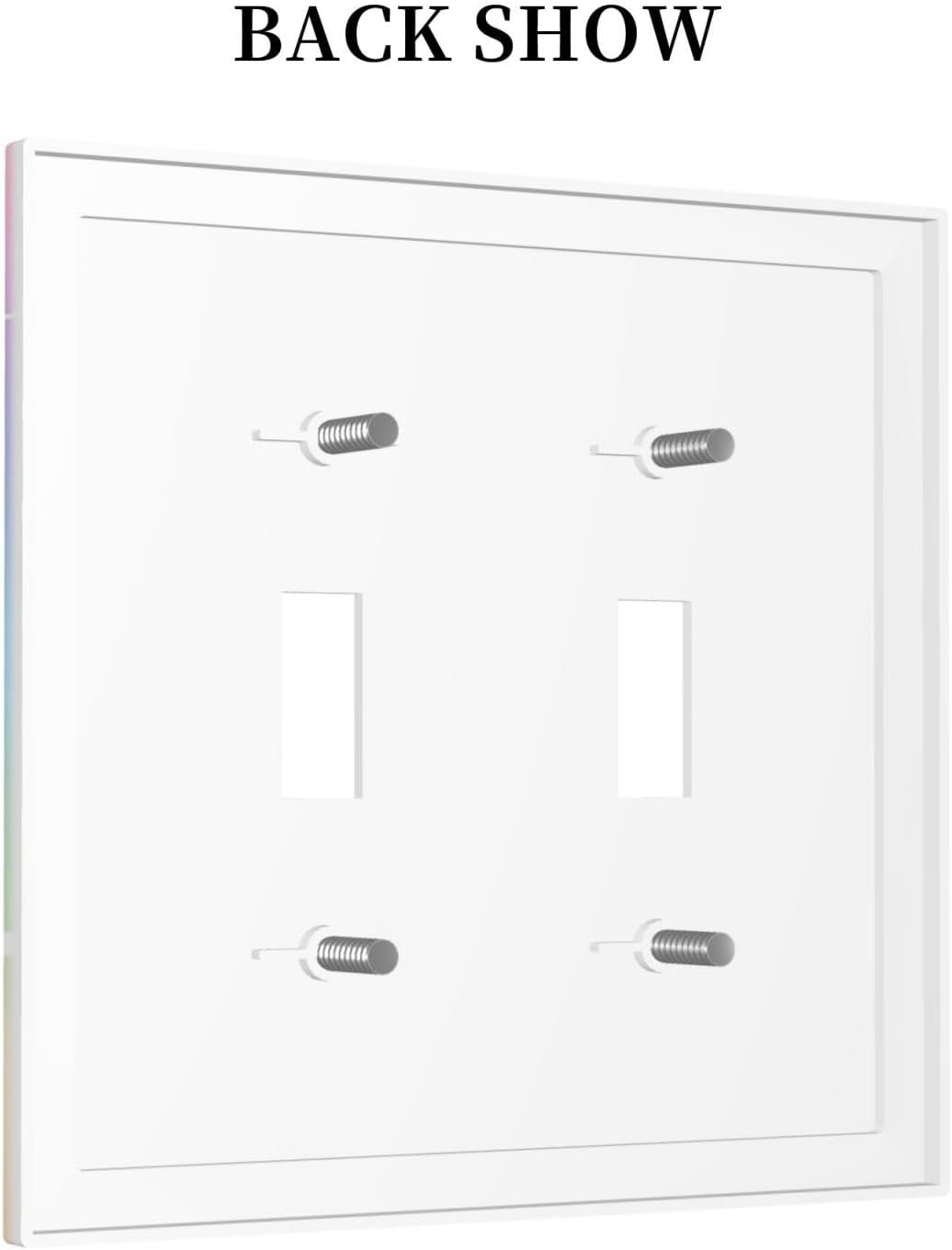 Decorative Light Switch Cover Plate Pink Blue Purple Iridescent Rainbow 2 Gang Outlet Covers Double Toggle Wall Plates for Electrical Outlets Switch Plate Covers Faceplate for Home Decor