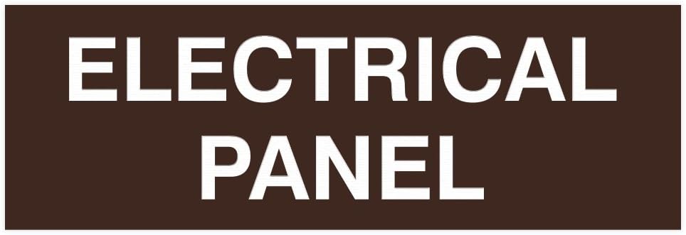 All Quality Basic Electrical Panel Sign - Fire Regulation Safety Compliance Sign - Dark Brown - Medium (1 Pack)