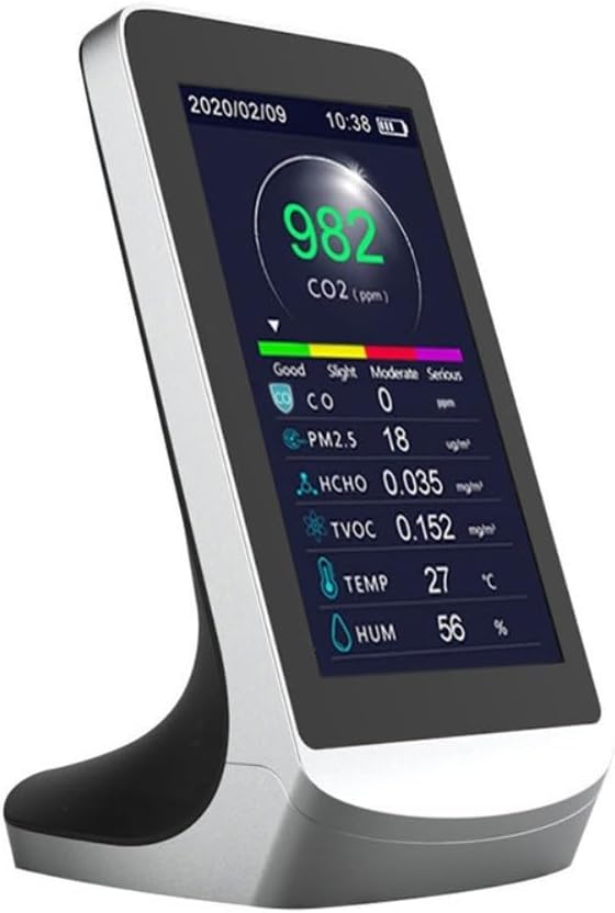 FABULETTA DM72B Air Quality Detector Meter with 8-in-1 Sensors for PM2.5 CO HCHO TVOC Temperature Humidity Real-Time Industrial Monitoring with Data Storage