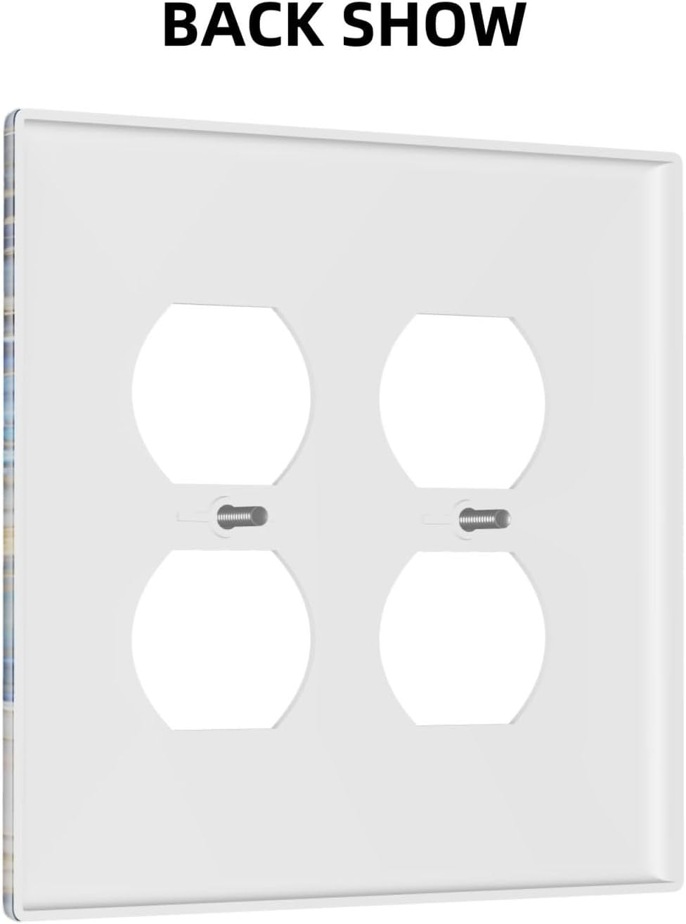 Decorative Outlet Covers Blue White Flower Gold Line Cloud 2 Gang Light Switch Cover Plate Double Duplex Wall Plates for Electrical Outlets Switch Plate Covers for Bedroom Home Decor