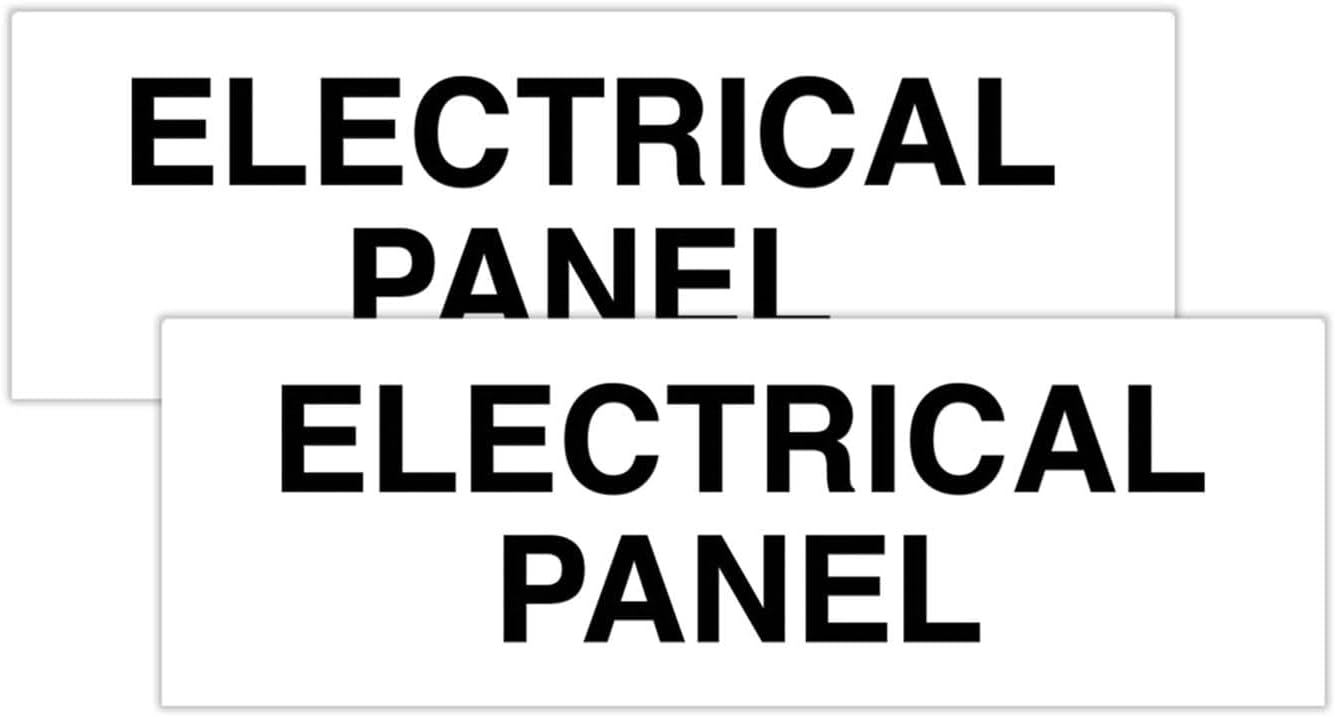 All Quality Basic Electrical Panel Sign - Fire Regulation Safety Compliance Sign - White - Small (2 Pack)