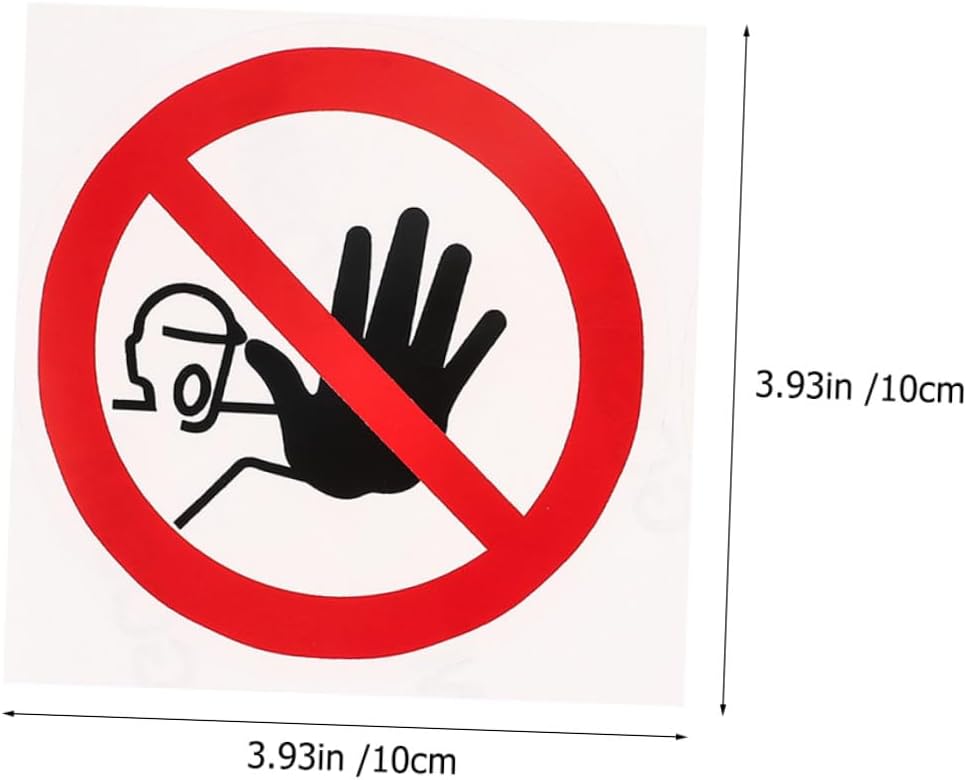 5pcs No Admittance Warning Signs Self-Adhesive Safety Decals Caution Stickers for Factories Construction Sites and Hazardous Areas Vinyl