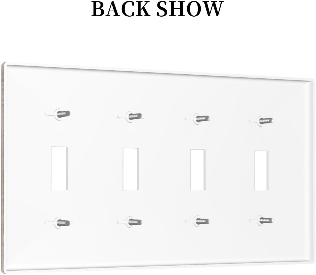 Light Switch Covers Rustic Brown Wood Grain Quad Toggle Electrical Faceplate 4 Gang Wall Plate Decorative Switch Plates for Farmhouse Kitchen Decor
