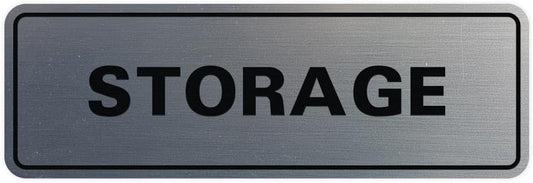 Standard STORAGE Door/Wall Sign - Silver - Small (10 Pack)