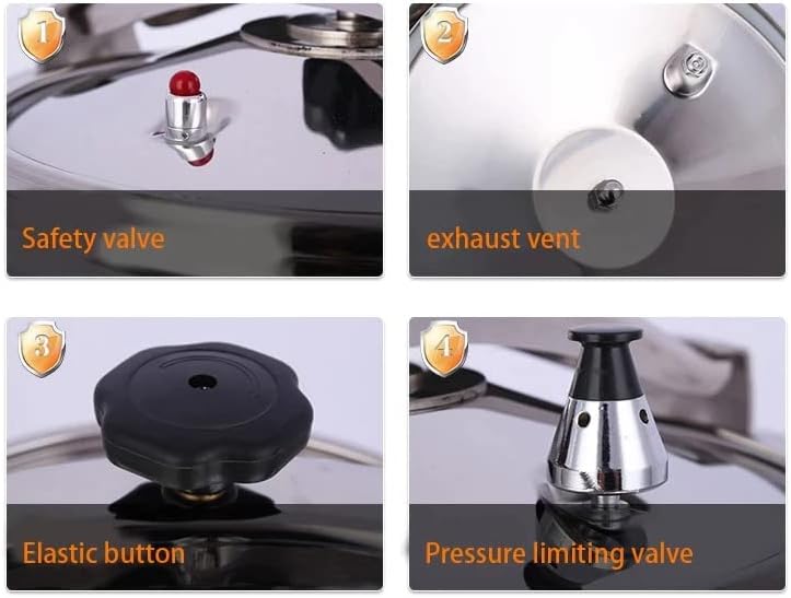 Aluminum Explosion-Proof Pressure Cooker- 7L~15L Capacity- Silver (15L)