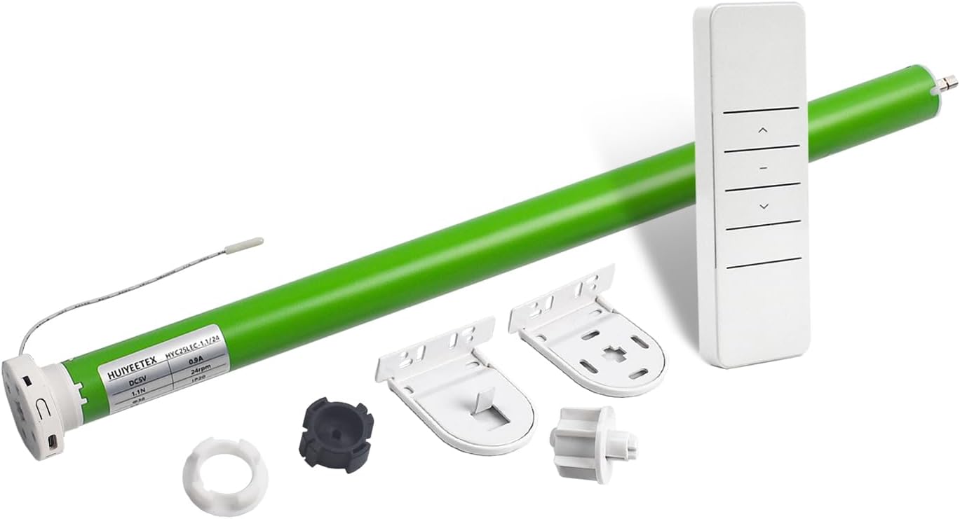 5V USB-C Tubular Motor Blinds Kit Retrofit Motorized Roller Blind with Remote Control, Rechargeable Smart Blinds for Windows