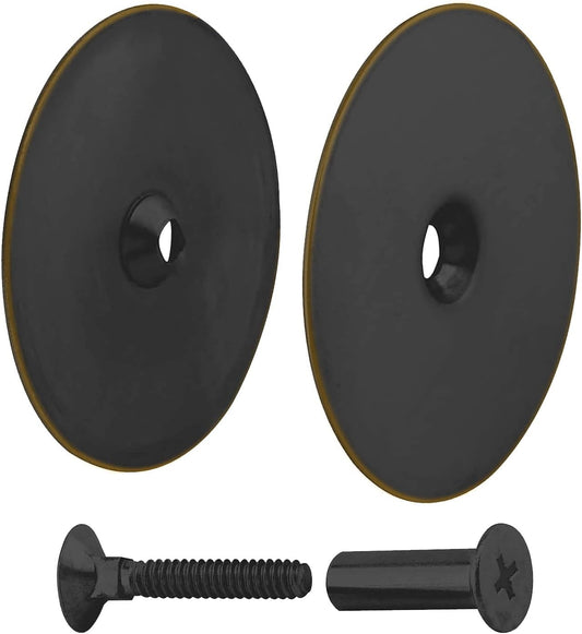 Door Hole Cover Plate Black, 2-5/8" Diameter Solid Steel, Hole Filler Plate - 1 Pack