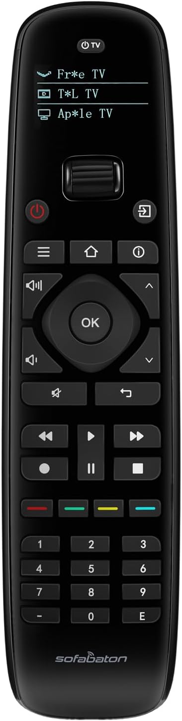 SofaBaton U2 Upgrade Universal Remote Control Ergonomic Universal TV Remote with Backlight, One-Touch Macro Buttons, Bluetooth Pairing, IR Blaster, Compatible with Smart TVs/DVD/STB/Projector