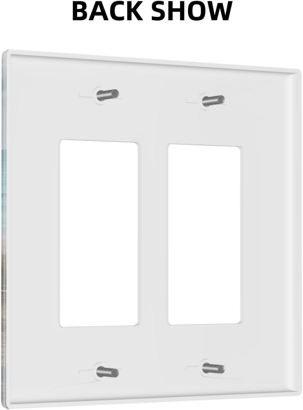 Decorative Outlet Covers Coastal Beach Ocean Seaside View 2 Gang Light Switch Cover Plate Double Rocker Wall Plates for Electrical Outlets Switch Plate Covers for Bedroom Home Decor