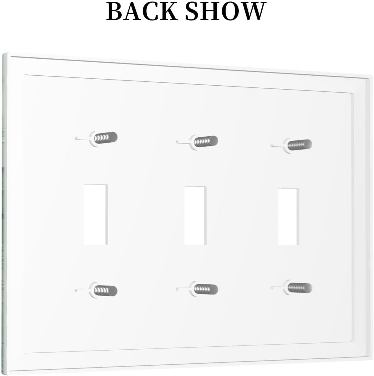 Decorative Switch Plates Simple Green Marble 3 Gang Wall Plate Triple Toggle Light Switch Cover Faceplate Electrical Wall Panels for living Room Office Decor