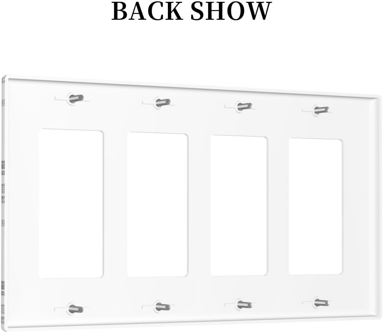 Black White Leaf Wheat Maple Leaf Plant Wallplates 4 Gang Quad Rocker Decorative Light Switch Covers Electrical GFCI Faceplate Switch Plate for Bedroom Bathroom Decor