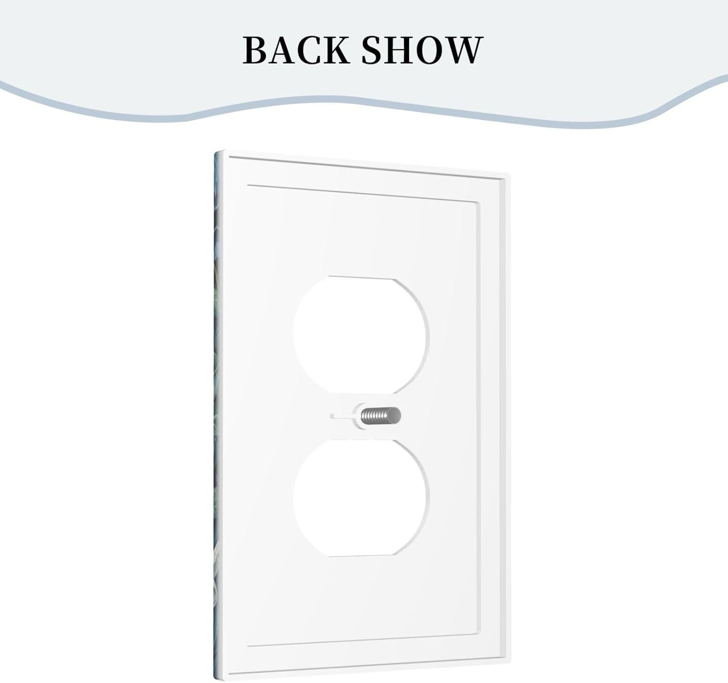 White Flowers Green Leaves Light Switch Cover 1 Gang Outlet Plate Single Duplex Wall Plate Covers Decorative Switchplate Covers Electrical Faceplate for Home Decor