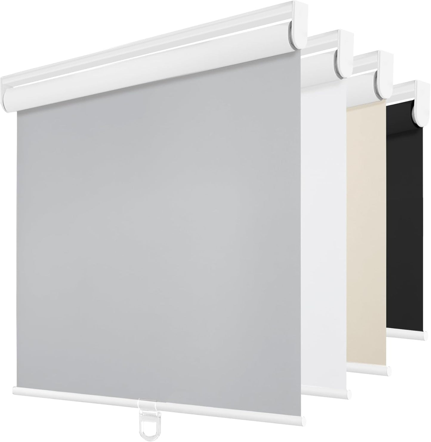 ChrisDowa Cordless Blackout Roller Shades for Windows, Thermal Insulated UV Protection Pull Down Shades, Total Blackout Window Blinds for Home, Office, Bedroom, Door (20" W x 72" H, Grey)
