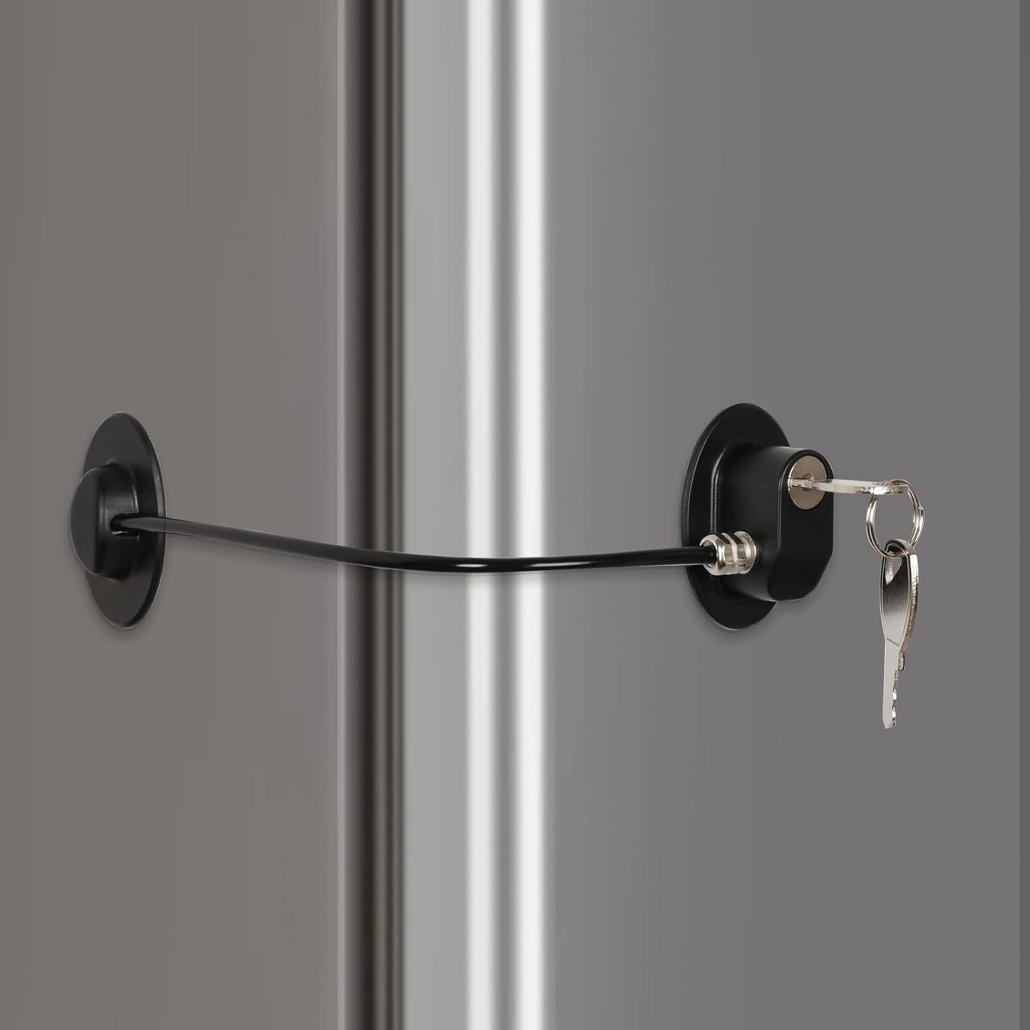 REZIPO - Refrigerator Door Lock with 2 Keys, File Drawer Lock, Freezer Door Lock and Child Safety Cabinet Lock by REZIPO Black