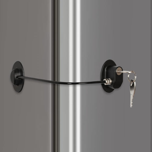 REZIPO - Refrigerator Door Lock with 2 Keys, File Drawer Lock, Freezer Door Lock and Child Safety Cabinet Lock by REZIPO Black