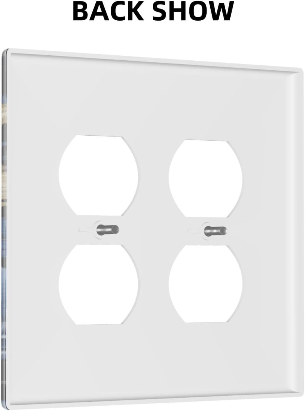Decorative Outlet Covers Rustic Blue White Flowers Big Floral 2 Gang Wall Plate Double Duplex Light Switch Cover Switch Plate Covers Faceplate for Country Bedroom Home Decor