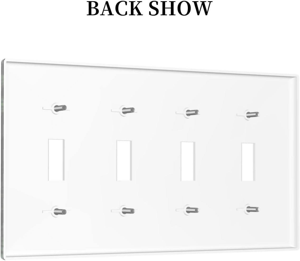 Decorative Light Switch Plate Covers Boho Red Mushroom Green Leaf Plants Floral 4 Gang Wall Plate Switch Cover Plate Quad Toggle Jumbo Electrical Faceplate for Bedroom Home Decor