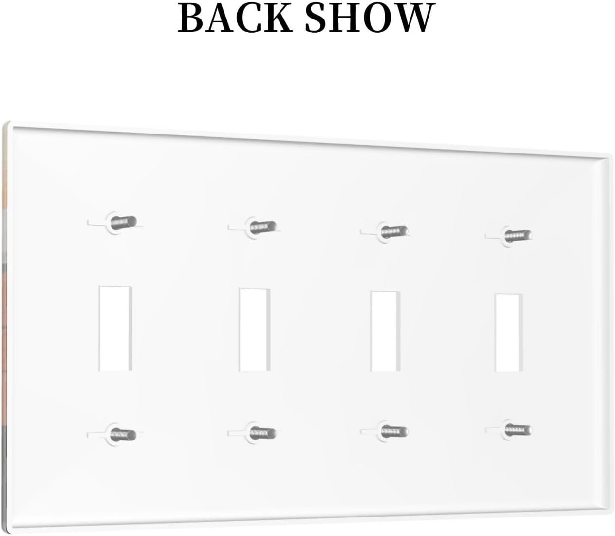 Sun Forest Deer Snow Mountain River Light Switch Covers Quad Toggle Electrical Faceplate 4 Gang Wall Plate Decorative Switch Plates For Bed Room Living Room Decor