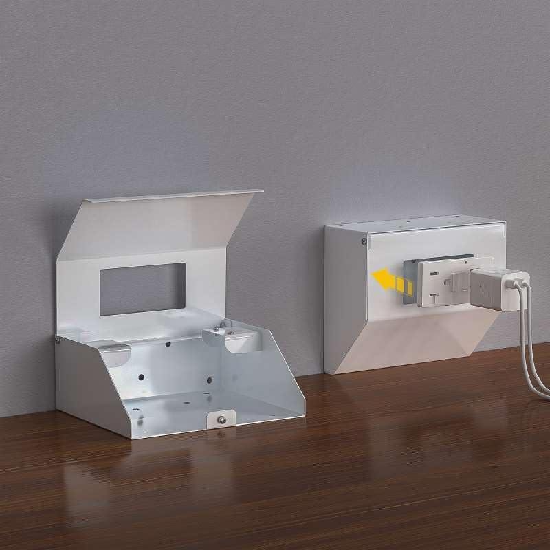 Under Cabinet GFCI Safety Outlet, 20 AMP, Self-Testing, Wall Distribution Box (White-E)
