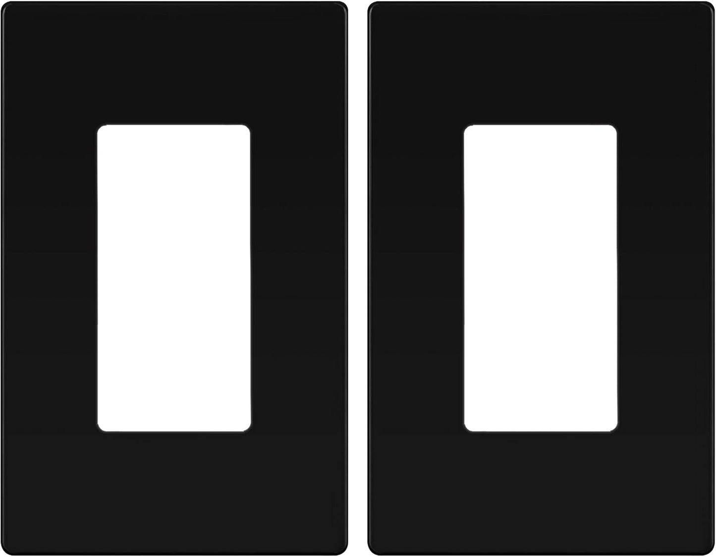 LIDER Matte Finish Decorator Switch Cover, Screwless Wall Plate, Mid-Size 1-Gang 4.88" x 3.11", Unbreakable Polycarbonate Thermoplastic, UL Listed, LSWP-31M-BK2P, Black, 2 Pack