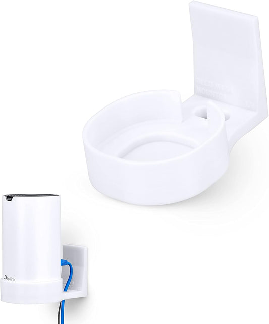 Adhesive Deco M4 & S4 Wall Mount Holder suitible for TP-Link WiFi Mesh, Strong VHB Tape Bracket, No Screws, Drilling & No Tools Needed, Easy to Install, White by Brainwavz (Single)