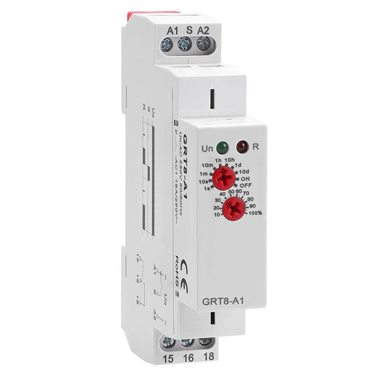 Delay ON Time Relay, GRT8 A1 230V Time Delay Relay Module, Delay Timer Switch 16A AC230V Adjustable Delay Timer Switch in Din Rail