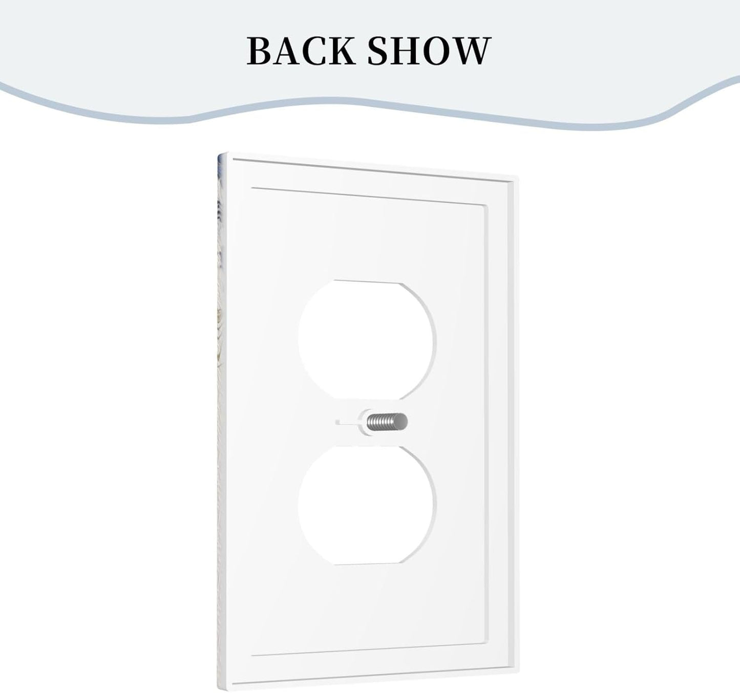 Decorative Outlet Covers Rustic Blue White Flowers Floral Penoy 1 Gang Duplex Light Switch Cover Plate Wall Plates for Electrical Outlets Electrical Switchplate Face Plate