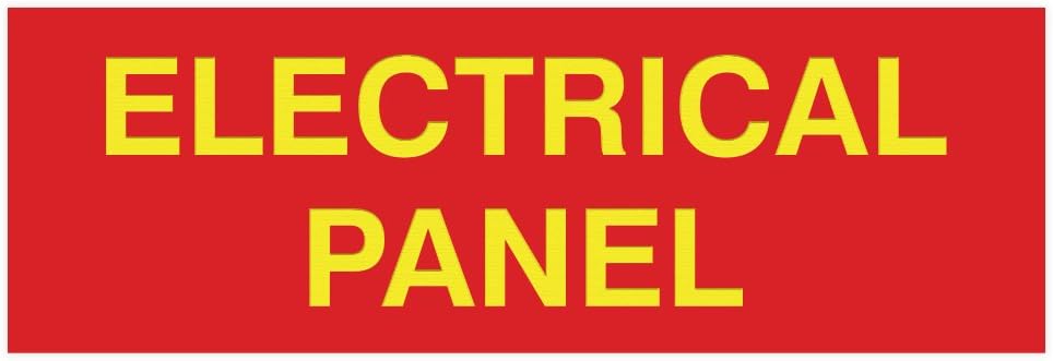 All Quality Basic Electrical Panel Sign - Fire Regulation Safety Compliance Sign - Red/Yellow - Large (1 Pack)