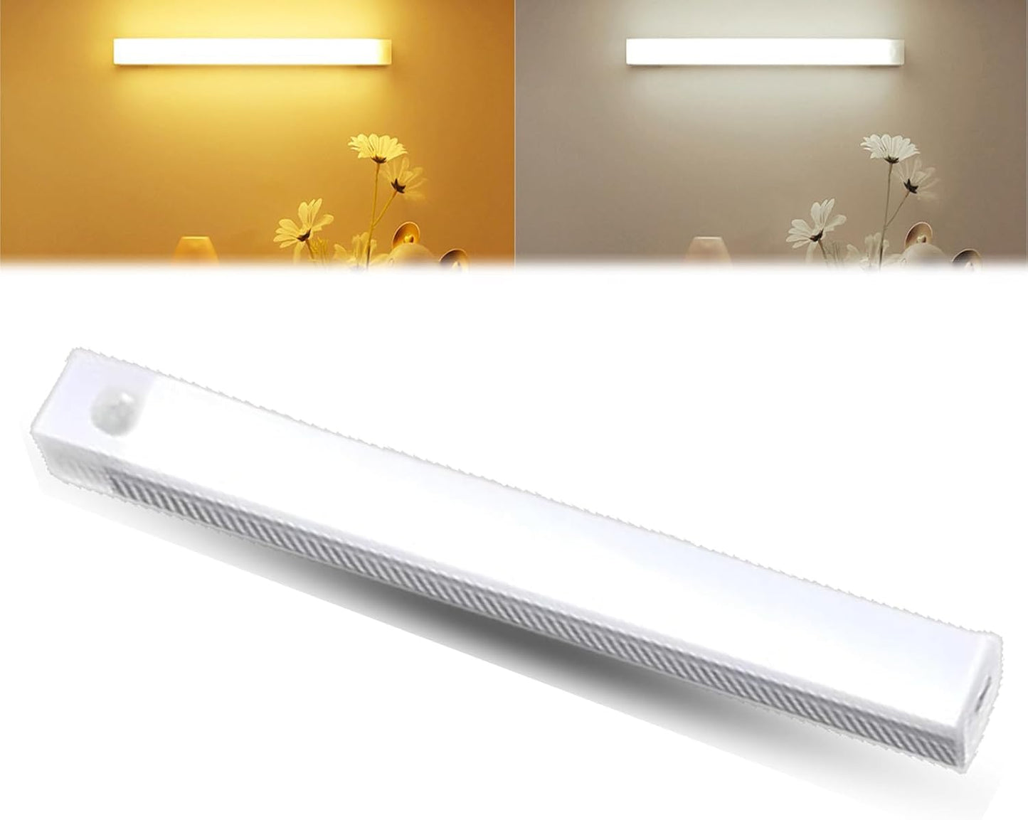 Punch-Free Smart Sensor Magnetic Rechargeable Led Lights, Sensor Magnetic Rechargeable Led Lights, Under Cabinet Lights, for Stairs,Wardrobe,Cabinet (White Light, 50cm/19.6in)