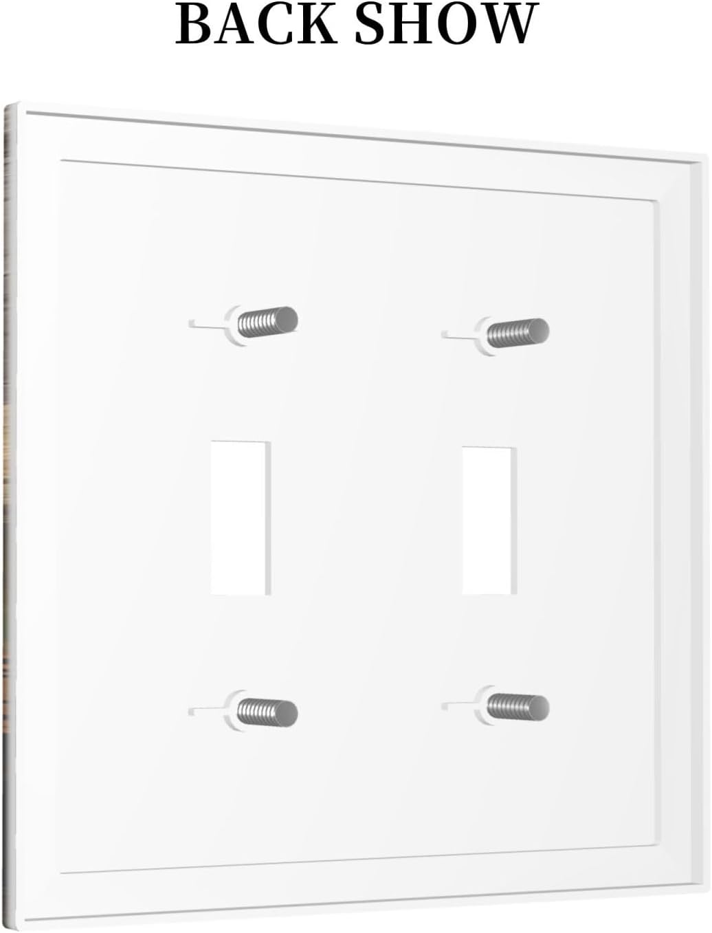 Decorative Switch Plates Vintage Wood Grain Sun Forest Mountains 2 Gang Double Toggle Outlet Light Switch Cover Wall Plate Electrical Faceplate for Farmhouse Cabin Decor